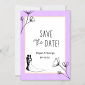 Invitation Magnétique Enregistrer la date Annonces du Mariage (Recto)