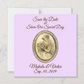 Invitation Magnétique Enregistrer la date Antique Mariée (Recto)