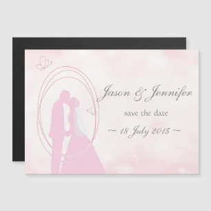 Invitation Magnétique Enregistrer la date Romantique Dreamy Mariage rose