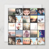 Invitation Magnétique Enregistrer le collage photo de la date (Recto)