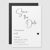 Invitation Magnétique Enregistrer Le Mariage De Script Date Modern (Devant / Derrière)