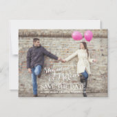 Invitation Magnétique Enregistrer le Modèle photo de typographie à la mo (Recto)