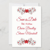 Invitation Magnétique Enregistrer les Coeurs de date (Recto)