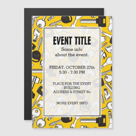 Invitation Magnétique Ensemble de clés Arrière - plan (Devant / Derrière)