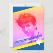 Invitation Magnétique Etoile moderne de David Bar Mitzvah Enregistrer la (Recto)