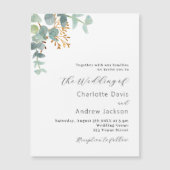 Invitation Magnétique Eucalyptus verdure moderne luxe mariage (Devant)