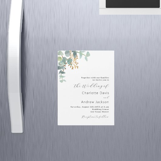 Invitation Magnétique Eucalyptus verdure moderne luxe mariage