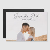 Invitation Magnétique Événement Moderne avec Photo de Mariage Save The D (Devant / Derrière)
