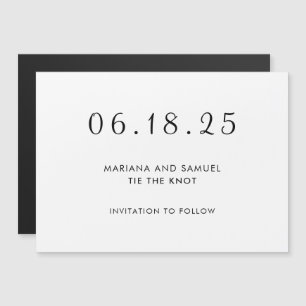 Invitation Magnétique Événement Moderne Noir et Blanc Minimaliste Enregi