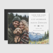 Invitation Magnétique Faire part de mariage avec photo de fleurs de mont (Devant / Derrière)