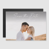 Invitation Magnétique Faire part de mariage photo écriture moderne (Devant / Derrière)