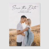 Invitation Magnétique Faire part de mariage photo écriture moderne (Devant)