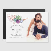 Invitation Magnétique Faire part de mariage sur le thème des succulentes (Devant / Derrière)