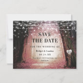 Invitation Magnétique Fairytale Enchanted Forest Pink Enregistrer La Dat (Recto)