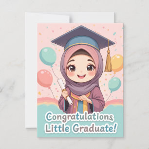Invitation Magnétique Félicitations Hijabi Girl – Élégante Remise de Dip