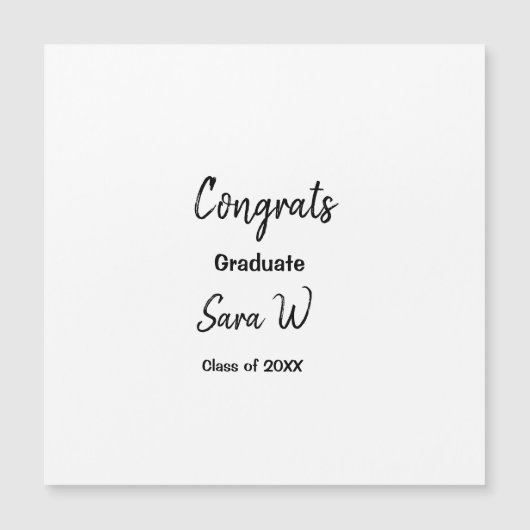 Invitation Magnétique Félicitations promotion année nom école univ (Devant)