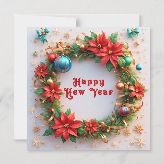 Invitation Magnétique Festive couronne de Noël (Recto)