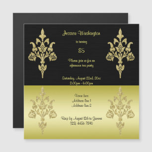 Invitation Magnétique Fête d'anniversaire de 85 ans Golden Elegance