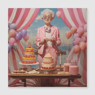 Invitation Magnétique Fête d'anniversaire de la Dame rose