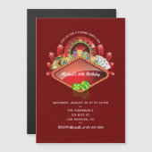Invitation Magnétique Fête d'anniversaire du casino (Devant / Derrière)