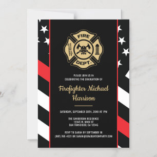 Invitation Magnétique Fête de fin d'études à l'académie des pompiers
