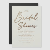 Invitation Magnétique Fête de mariage simple avec écriture dorée (Devant / Derrière)