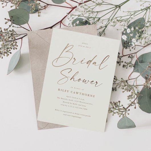 Invitation Magnétique Fête de mariage simple avec écriture dorée