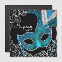 Fête de Mascarade Bleu Turquoise et Noir