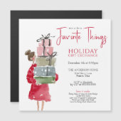 Invitation Magnétique Fête de Noël des Choses Préférées (Devant / Derrière)