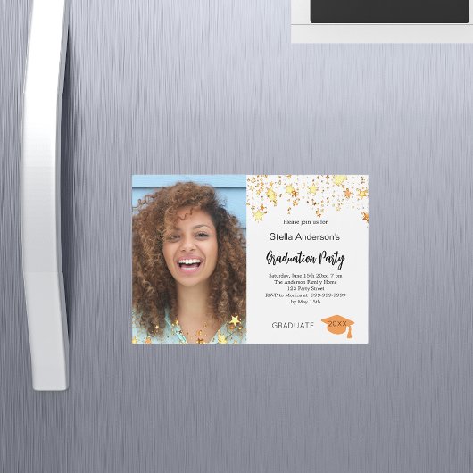 Invitation Magnétique Fête de remise de diplômes des étoiles d'or