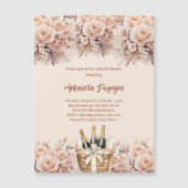 Invitation Magnétique Fête des mariées brunch rose beige crème (Devant)
