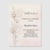 Invitation Magnétique Fête des mariées crème fleurs sauvages tomber amou (Devant)