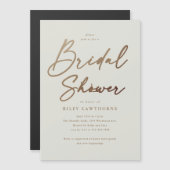 Invitation Magnétique Fête des mariées de script or simple (Devant / Derrière)