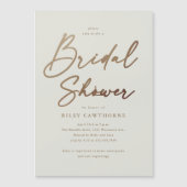 Invitation Magnétique Fête des mariées de script or simple (Devant)