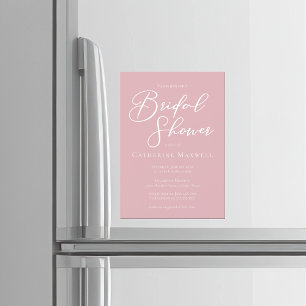 Invitation Magnétique Fête des mariées de typographie rose Dusty Rose