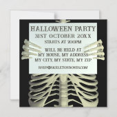Invitation Magnétique Fête d'Halloween squelette effrayant (Recto)