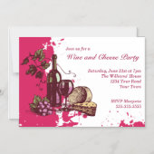 Invitation Magnétique Fête du vin et du fromage (Recto)