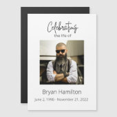 Invitation Magnétique Fête funéraire simple de la vie (Devant / Derrière)