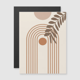 Invitation Magnétique Feuille de palmier arc-en-ciel Soleil, Art géométr