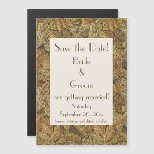 Invitation Magnétique Feuilles chaudes antiques victoriennes d'automne E