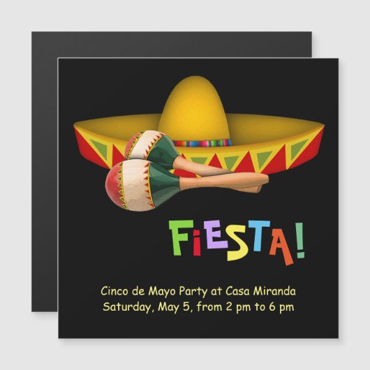 Invitation Magnétique Fiesta Mexicana (Devant / Derrière)