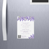 Invitation Magnétique Fils de lavande QR RSVP détails mariage de luxe