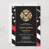 Invitation Magnétique Fireman Fire Department Firefighter Retirement (Recto)
