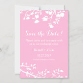 Invitation Magnétique Fleur Blanche Rose Enregistrer l'aimant Date (Recto)