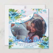 Invitation Magnétique Fleur de Ne m'oubliez pas bleue Enregistrer les da (Recto)