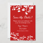 Invitation Magnétique Fleur Rouge Blanc Enregistrer l'aimant Date (Recto)