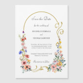 Invitation Magnétique Fleur sauvage Arch Wedding Enregistrer la date (Devant)