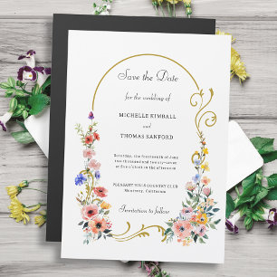 Invitation Magnétique Fleur sauvage Arch Wedding Enregistrer la date