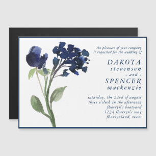 Invitation Magnétique Fleur sauvage   Classic Bleu Bohème Fleurs Garder