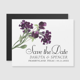Invitation Magnétique Fleur sauvage Deep Purple Bohemian Enregistrer l